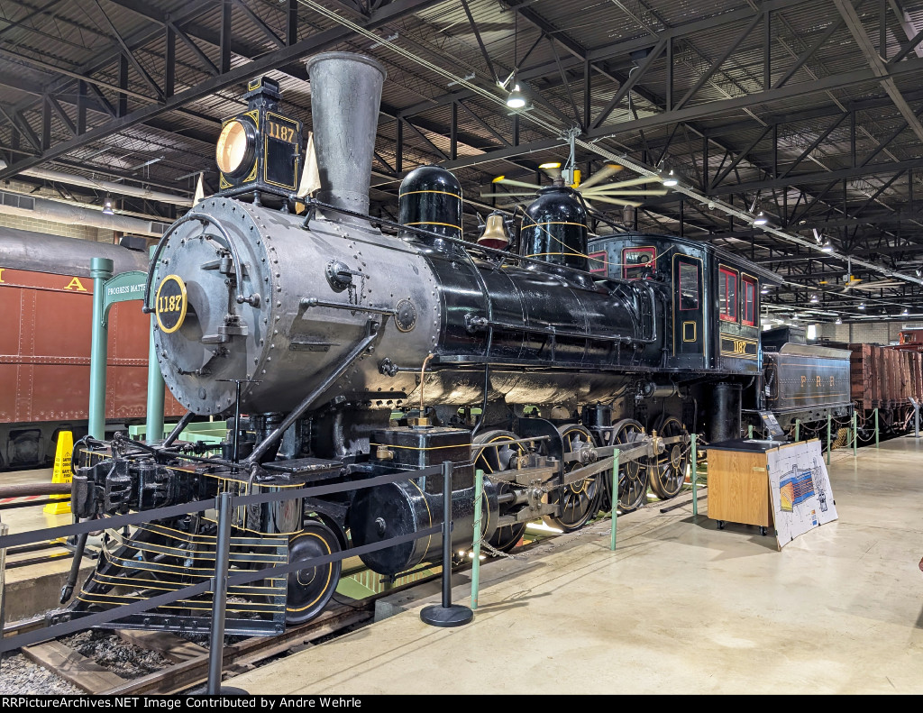 PRR 1187 on display inside the Railroad Museum of Pennsylvania